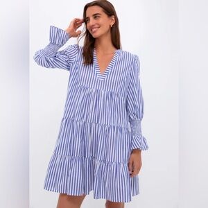 Pomander Place Blue and White Stripe Cotton Poplin Kenzo Dress Size XXL
